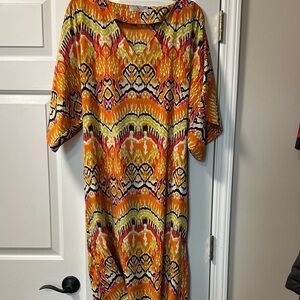 Beautiful short sleeve Natori kimono/caftan dress with belt!